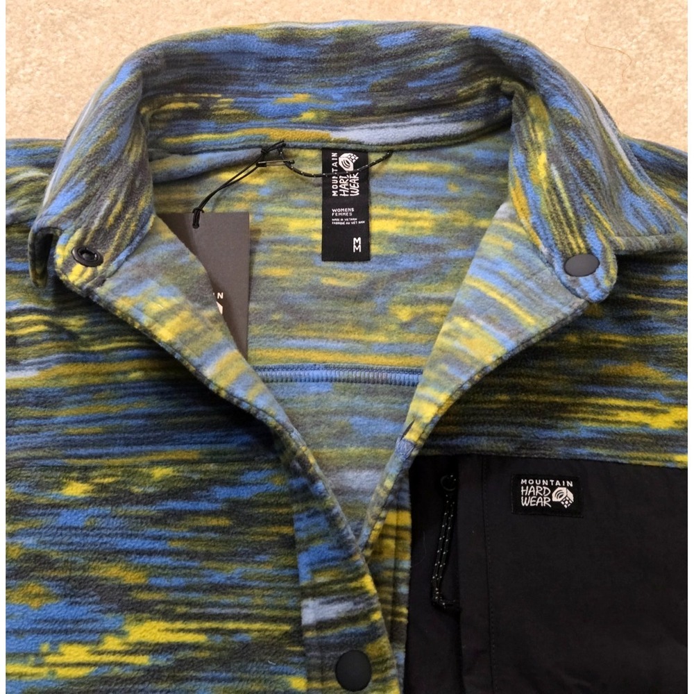 Mountain Hardwear Microchill Shirt Women's M Nitric Blue Stria Print NWT‎ - Picture 2 of 14
